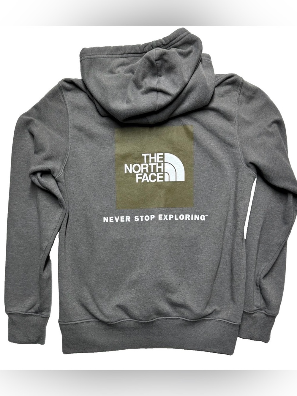 The North Face Evolution Box NSE Hoodie Men’s S Gray Never Stop Exploring